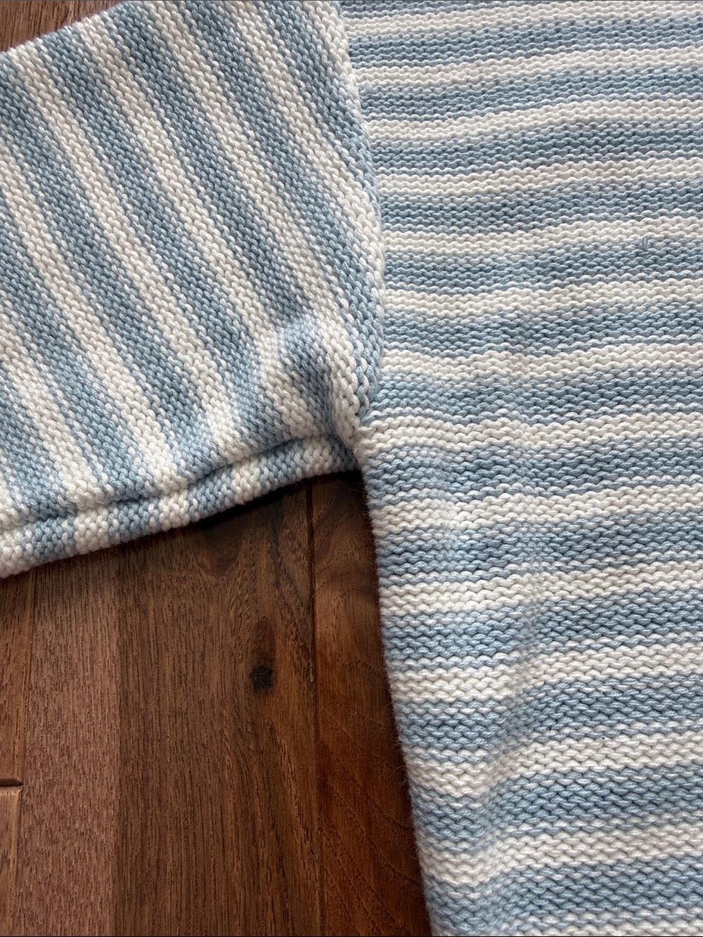 Gap 100% cotton roll neck baby blue white striped sweater M 90s style - Picture 4 of 10